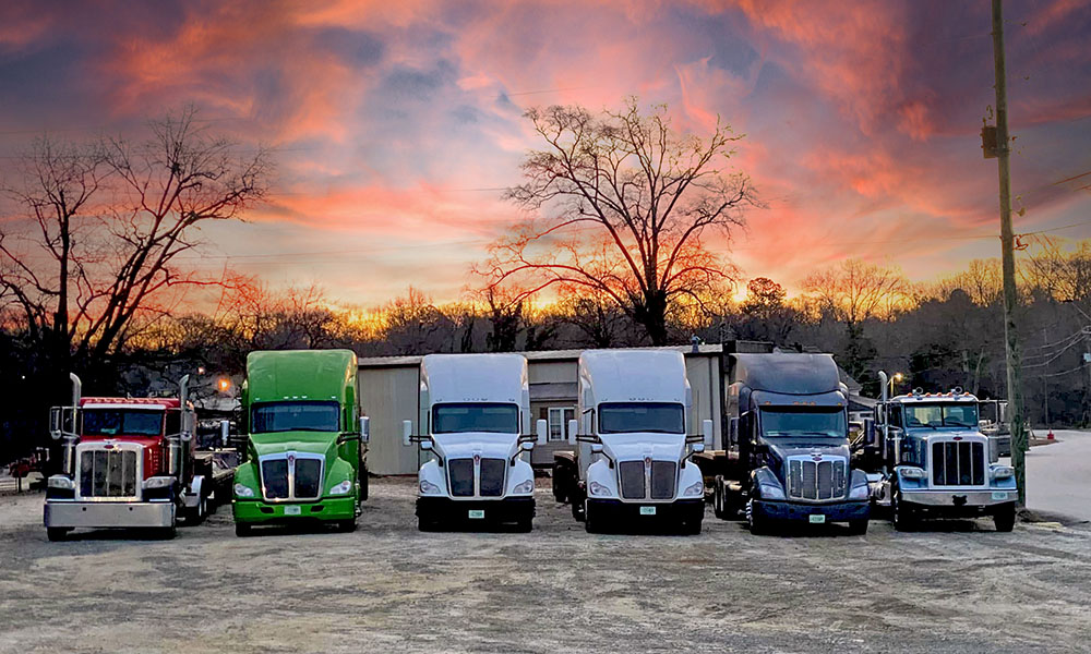 Lewis Transcontinental fleet of trucks