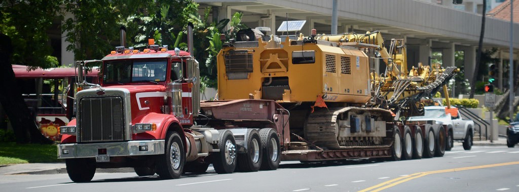 hauling large construction equipment